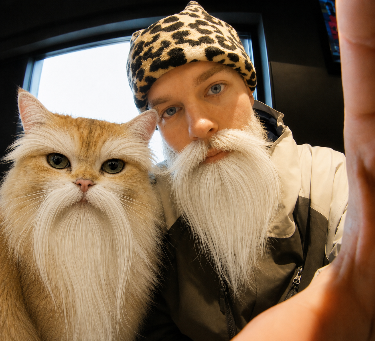 Reizoko crew off-duty with cat